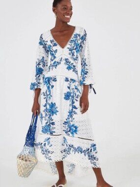 Farm Rio Arana Eyelet Maxi Dress